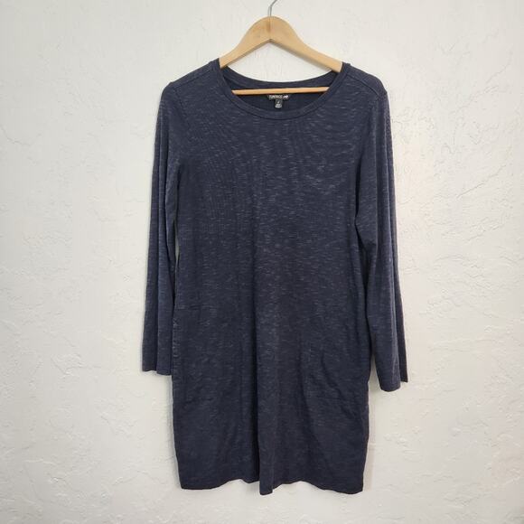 Toad & Co Long Sleeve Cotton Basic Grey T Shirt Dress Size Small - Picture 1 of 4